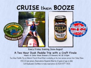 Cruise Then Booze paddling in Brevard, NC. 