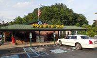 Fun things to do in Brevard NC : Pisgah Fish Camp restaurant in Pisgah, NC. 