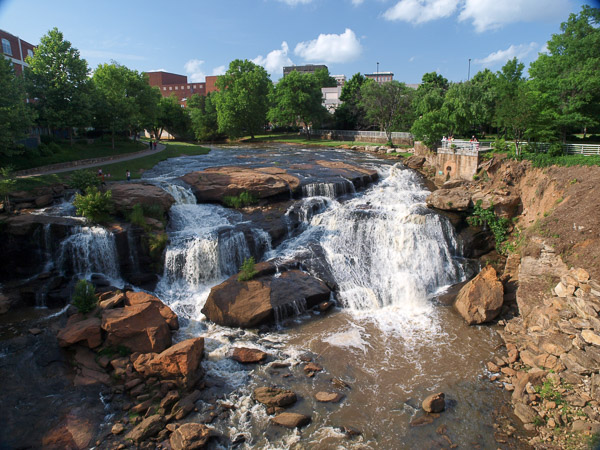 Falls on Reedy River in Downtown Greenville SC. 