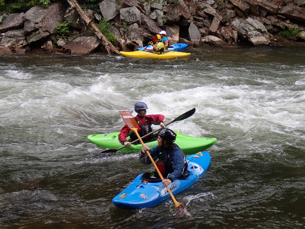 Kayaking in white water at Natahala Outdoor Center in Bryson City NC. 