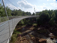 Liberty Bridge in Falls Park in Greenville, SC. . 